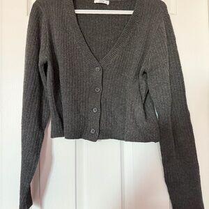 Women's Dark grey Button-Up Sweater